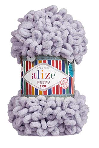 Alize Puffy Fine Baby Blanket Small Loop 100% Micropolyester Soft Yarn Lot of 4skn 400gr 64yds (268)