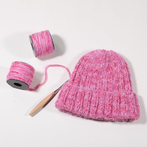 Artisanal Yarn Collection Multifiber Fancy Yarn for Knitting Crocheting Crafts DIY, Set of 3 Rolls(103 Berry Velvet Yarn) - color: 103 Berry Velvet Yarn