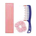 Extra Large Wide Tooth Shower Detangler Curve Comb for Thick, Curly, Wavy & Natural Hair - Pain-Free Knot Removal, Anti-Static, Frizz-Free, Ergonomic Handle & Easy Hanging - Blue with Scrunchie - color: Reflex Blue