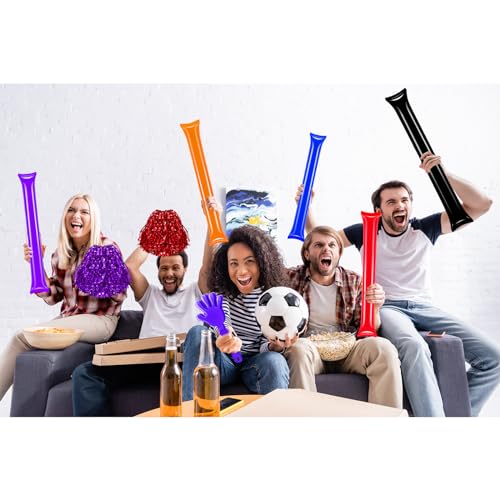 40 Pcs Purple Hand Clappers and purple Thunder Sticks Pom Poms Cheerleading Noise Makers for Sporting Events Football Games School Team Spirit Items Party Favors Dance - style: purple