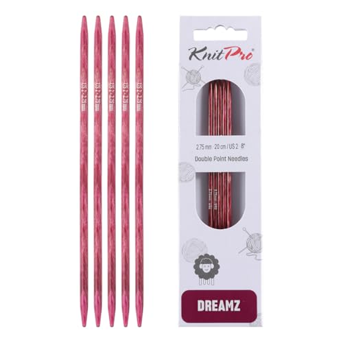 KnitPro Dreamz Double Pointed Needles 8" (20cm) | US Size 2 (2.75mm) - size: US 2 (2.75mm)