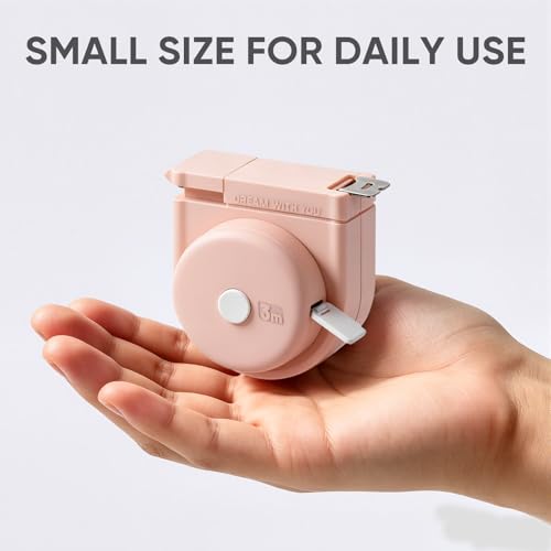 2 in 1 Tape Measure, 60in/1.5m Retractable Measuring Tape with Soft Body Measuring Tape, Dual Sided Inch & Metric, Waist Tape Measure for Body, Sewing, Tailor, Craft, Home - color: pink