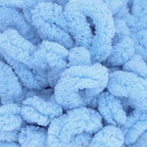 JubileeYarn Fun Finger Loops Yarn - 100g/Skein Jumbo Polyester - Maritime Blue - 6 Skeins - color: 005 Maritime Blue