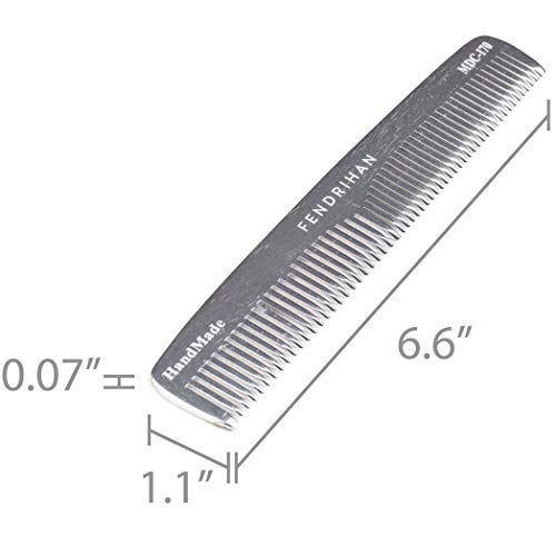 Fendrihan Sturdy Metal Double Tooth Barber Grooming Comb (6.6 Inches)