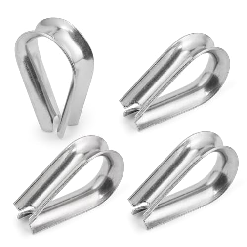 M6 Wire Rope Thimble, 304 Stainless Steel Thimble for 7/32-1/4 Inch Diameter Wire Rope, 50 Pieces - size: M6
