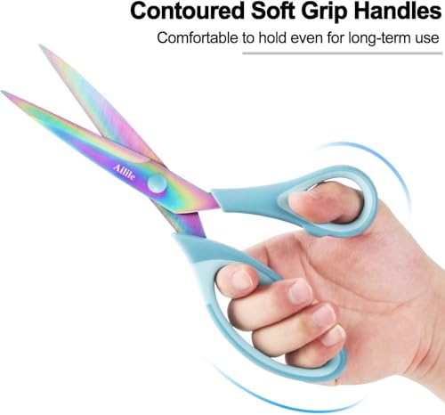 Titanium Coating Sewing Scissors Bundle, Professional Fabric Scissors Set, Ultra-Sharp Stainless Steel Blades, Ergonomic Handle, Great for Tailor, Embroidery, Craft - color: Green