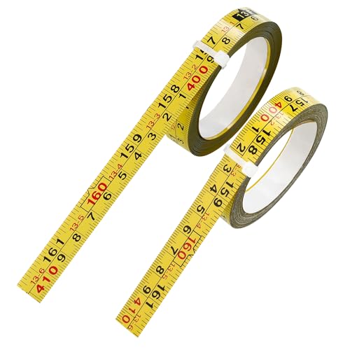 2Pcs Steel Self-Adhesive Measuring Tape, Imperial & Metric Tape Ruler | Left To Right and Right To Left Stick On Tape Measure Sticker Ruler for Workbench, Woodworking, Saw & Drafting, 410cm/161Inch - size: 4m