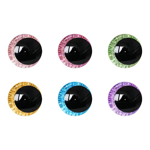 MUCUNNIA 120pcs 18mm 3D Glitter Safety Eyes for Crocheting with Bowl Washers Moon Crochet Amigurumi Eyes for Crochet Animals Craft Doll Eyes Stuffed Crochet Eyes for Crafts Gift for Crochet Lovers - size: 18mm