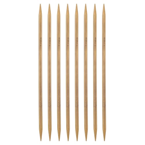 HARFINGTON 8Pcs Bamboo Knitting Needles Double Pointed Size US 10.5(7mm) Carbonized 10 Inch(25cm) Straight for Handmade Creative DIY Knitting Craft Yarn - size: US 10.5(7mm)