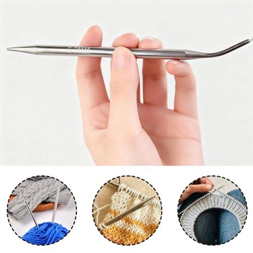 Circular Knitting Needles Set,9 Pack Stainless Steel Knitting Needles Kit (16 Inch/40cm),9 Sizes from 2mm-6mm,with Small Tools,Round Short Metal,for Beginners,Making Sock,Weave DIY Lover - size: 40cm(from tip to tip