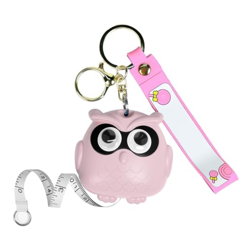 Cute Pink Owl Fashion Measuring Tape 79", Sewing Gifts w/Keychain | Soft dual-sided (cm/in) retractable pocket ruler. Essential sewing supplies & cute gifts for crafters, quilters and kids - color: A20-Pink Owl