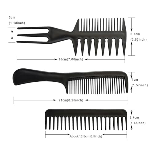 10PCS Black Hair Combs Set for Hairdressing, Cutting & Styling - For Women, Men & Kids - style: Mix styling comb