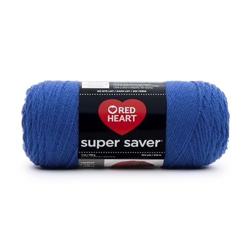 Red Heart Super Saver Economy Yarn, Royal (E300.0385) - color: Royal, size: Single