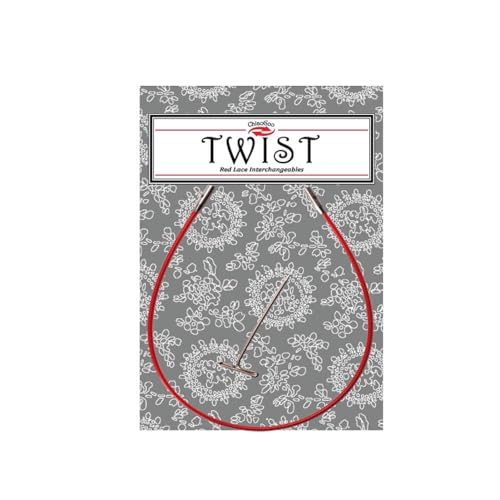 ChiaoGoo Twist RED Interchangeable Cable Memory-Free Stainless Steel Knitting Cord Red 20 cm Mini Size 1 piece 7508-M - size: 20 cm Mini