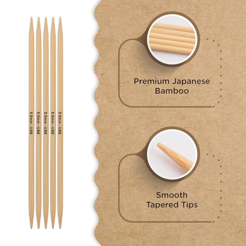 Knitter’s Pride Bamboo Luxe Double-Point Needle 8""(20cm) - US 9(5.5mm) - size: 5.50mm