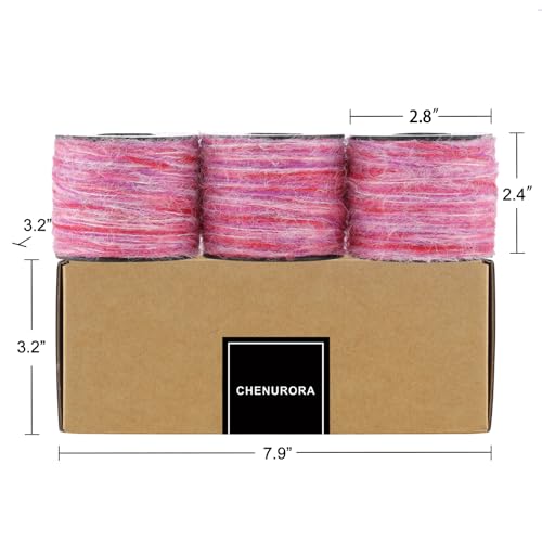 Artisanal Yarn Collection Multifiber Fancy Yarn for Knitting Crocheting Crafts DIY, Set of 3 Rolls(103 Berry Velvet Yarn) - color: 103 Berry Velvet Yarn