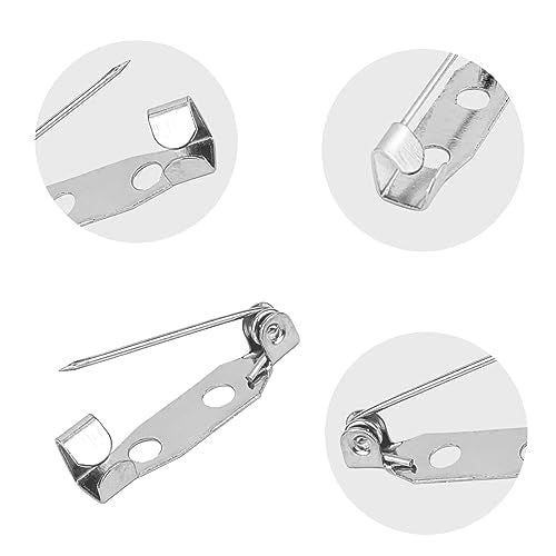 50 Pcs Silver Bar Pins, Safety Pins - Secure Back Clasp - Reliable Brooch Pins for Various Uses Locking Pins Backs Safety Clasp Brooch (20MM, Silver) - size: 20MM