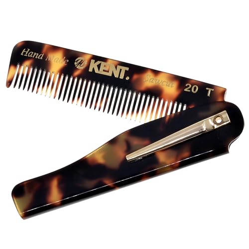 Kent 20T TY Handmade Folding Pocket Comb for Men, Fine Tooth Hair Comb Straightener for Everyday Grooming Styling Hair, Beard or Mustache, Use Dry or with Balms, Saw Cut Hand Polished, Made in England - color: Yellow Tokyo, size: 3 Pack