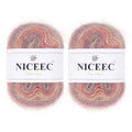 NICEEC 2 Skeins Fancy Mohair Blend Yarn 3.53oz/438yds - Signs Spring | Crochet & Knit, DIY Project Starter Kit，Handbag，Sun Hat，Shoes， Shopper Bag - color: Signs Spring