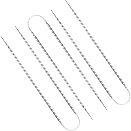 2.25MM Double-Pointed Flexible Knitting Needles 3-Piece Set, 9 Inch/23cm Circular Knitting Needles Stainless Steel Needles for Small Projects DIY Knitting - size: Size US 1 (2.25mm)