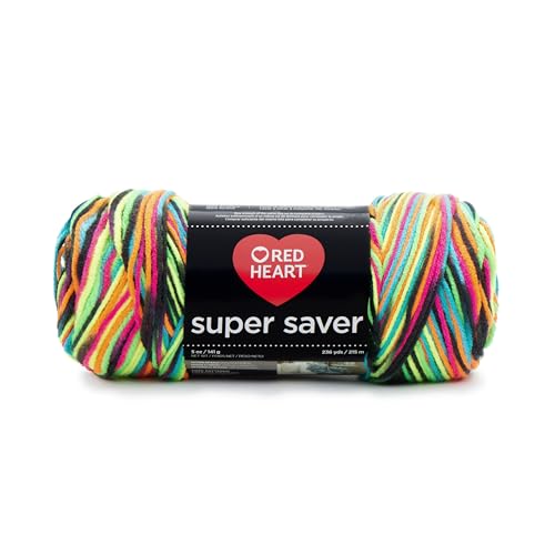 Red Heart Super Saver Econ Blacklight Yarn - color: Print - Blacklight, style: Print