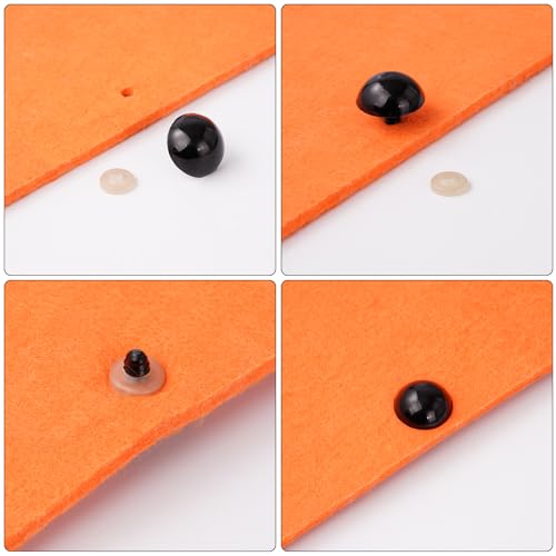 MUCUNNIA 400pcs 22mm Safety Eyes for Amigurumi with Washers Plastic Black Safety Eyes for Crochet Craft Safety Eyes for DIY Halloween Decorations Crochet Stuffed Animals Crafting - size: 22mm
