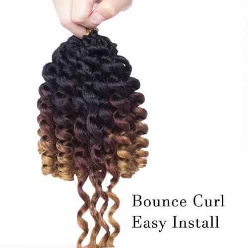 5 Packs Jamaican Bounce Crochet Hair 8 Inch Jumpy Wand Curl Crochet Hair for Women Curly Bounce Crochet Braids Hair Extension Twist Hair(1B# 20 strands/pack) - color: 1B#, size: 8 Inch (Pack of 5)