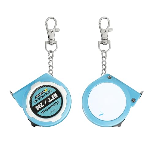 DURATECH Mini Tape Measure, 2 PCS 6FT Inch/Metric Small Tape Measure | Retractable Easy Reading Keychain Measurement Tape, Pocket Size Small Tape Measure for Engineer, ABS Protective Casing