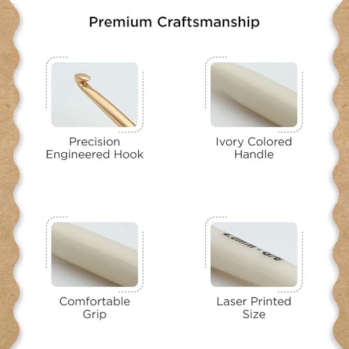 Knitter’s Pride Pearl Single-Ended Aluminum Crochet Hook - 4.00mm - size: 4.00 mm