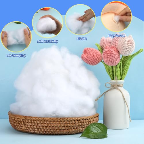 Bupete 7oz/200g Polyfill Stuffing, Stuffings for Stuffed Animals | (1.8oz~4.18lb) Stuffing for Crochet Animals, Crochet Stuffing, Fiber Filling Stuffings, Stuffings for Stuffed Animals - color: 7oz