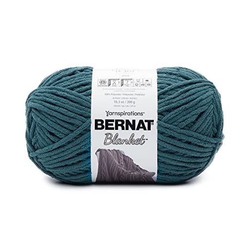 Bernat Blanket Dark Teal Yarn - 2 Pack of 10.5oz/300g - Polyester - 6 Super Bulky - 220 Yards - Knitting/Crochet