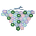 Crochet Triangle Hairband, Daisy Flower Head Scarf for Girls, Floral Design Knitted Headband Headscarf for Women, Crochet Hair Bandana Kit - color: flower