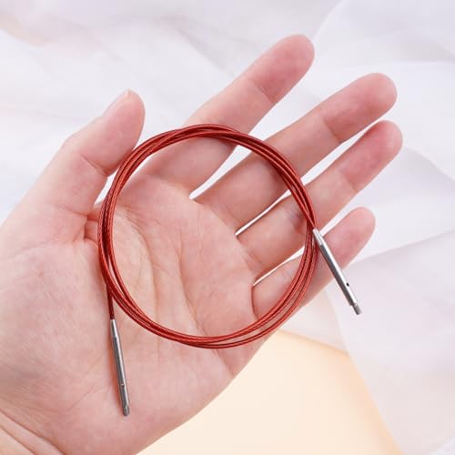WAZAIGUR Interchangeable Circular Knitting Needles Cable 32inch/80cm | Durable, Smooth, Fit Interchangeable knitting needles, Polished Metal Connector Head, Metallic Cable - size: 32inch/80cm