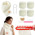 Yarniss Knitting Loom Kits，Knitting Scarf Kits with White Yarn - color: White