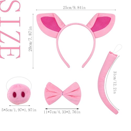 Zoo animal ear hair band, animal role-playing, adult animal costume, Halloween, Easter, Christmas party headdress. - color: Pig