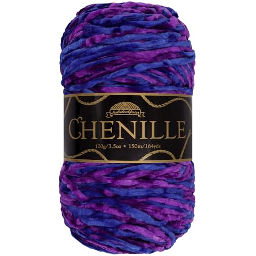 JubileeYarn Chenille Yarn - 100g/Skein Worsted Polyester - Elysium - 1 Skein - color: 207 Elysium, size: 1 Skein
