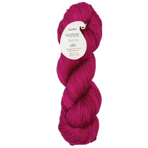 KnitPro Symfonie Fingering Weight Merino Wool Yarn 100g, Pink Mauve | 75% Extrafine Merino & 25% Polyamide, 438yds, OEKO-TEX Certified, Superwash, Colorfast, #1 Yarn Skein for Knitting & Crochet - color: Pink Mauve