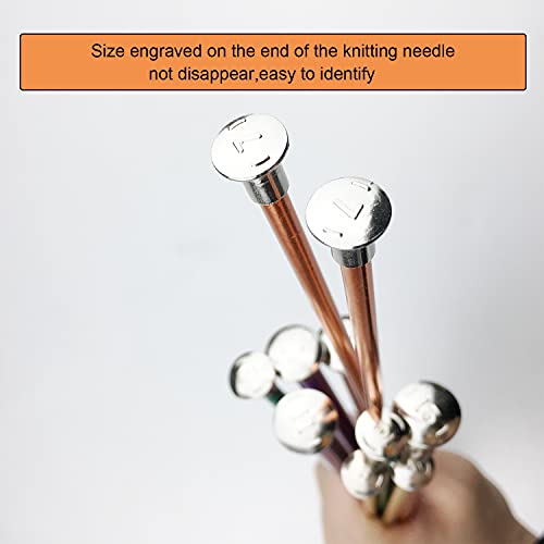 Mdoker 13.8 Inch Aluminum Knitting Needles Colored Straight Single Pointed Metal Sweater Knitting Needle for DIY Knitting Projects,Size US 7(4.5mm) - color: Champagne, size: US 7(4.5mm)