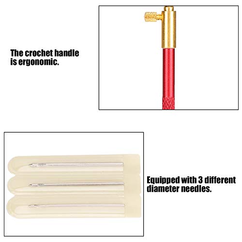 Embroidery Beading Crochet Set Ergonomic Non Slip Handle 3 Different Diameter Needles 1.2mm 1.0mm 0.7mm for DIY Craft Sewing Accessories Handmade Crafts Aluminum Alloy French - size: Aluminum alloy French embroidery needle