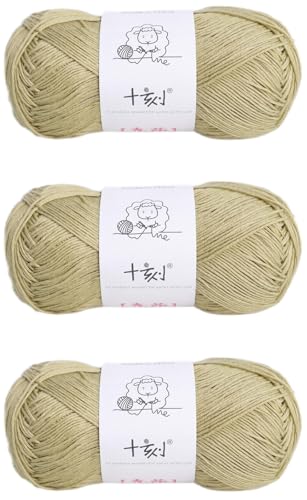 Linen Rayon Lyocell Blend Yarn, Superfine Fingering Weight (1), 150g/5.29oz (3 Strands, 50g/230yds per Strand)- 10 Matcha Green - color: SM10-Matcha Green
