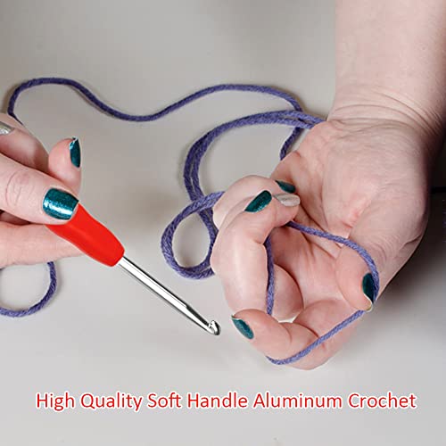 SHWAKK Crochet Hook, 4.5 mm Ergonomic Crochet Hook for Arthritic Hands | Crochet Needles, Knitting Needles with Soft Handle Beginners and Experienced Hobbyists (4.5 mm) - size: 4.5mm
