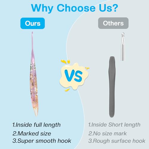 3.0mm Crochet Hook, Ergonomic Crochet Hooks with Floral Resin Grips | Stylish and Unique Knitting Needles ,Crochet Needles for Beginners, Arthritic Hands and Professional - size: 3.0mm