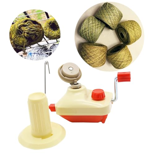 LAMXD Yarn Ball Winder and Yarn Umbrella Swift, Red Hand Operated Ball Winder 3.5 Ounce and Umbrella Swift Basic Combo Set with Metal Handle and Tabletop Clamp - size: Small Yarn Winder and Swift