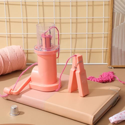 NUOBESTY Hand Knitting Mill Spool Knitter Bracelet Weave Tool DIY Hand Operated Winding Machine for Yarn Compact Knitting Kit with Clip and Instruction Book for Beginners