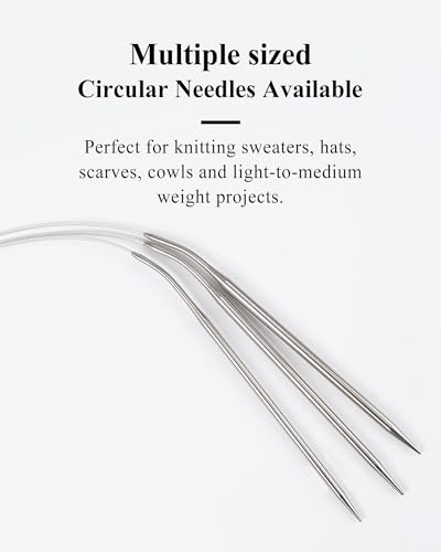 US Size 4 Circular Knitting Needles 40-inch (100cm) Total Length | 3.5mm Round Knitting Needles for Beginners to Knit Oversized Sweaters, Cardigans, Blankets and Large Knitting Projects - size: 40inch-US4/3.5mm