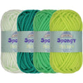 JubileeYarn Spongy Dish Yarn, Shades of Green, 50g/Skein, 4 Skeins | Chunky, Nylon, Dishcloth - color: Shades of Green, size: 4 Skeins