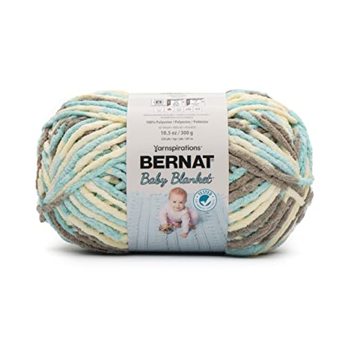 Bernat BABY BLANKET BB Beach Babe Yarn - 1 Pack of 10.5oz/300g - Polyester - #6 Super Bulky - 220 Yards - Knitting/Crochet | #6 Super Bulky Yarn, 100% Polyester, Soft Baby Blanket Yarn for Crochet, Knitting & Crafts, 220yds, 300g/10.5oz, 1 Pack - color: B