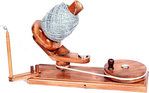 Antique Vintage Wooden Yarn Winder for Knitting - Crocheting Wool Yarn String and Fiber Ball Winder - Sunrise Wood Store (Antique Wooden Winder Swift (Combo) - color: Antique Winder + Swift (Combo)