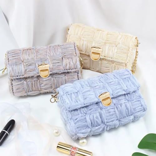 WADORN DIY Knitting Crochet Bag Making Kit Canvas Mesh Sheet for Embroidery | Acrylic Weaving Crafts Bag Project, Women Handmade Bag Materials Set,Women Birthday Valentine Christmas Gift, 8.7X4.9 Inch - size: 8.7x4.9 Inch