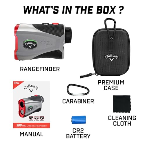 Callaway 300 Pro Golf Laser Rangefinder (with External Slope Switch) - color: Red